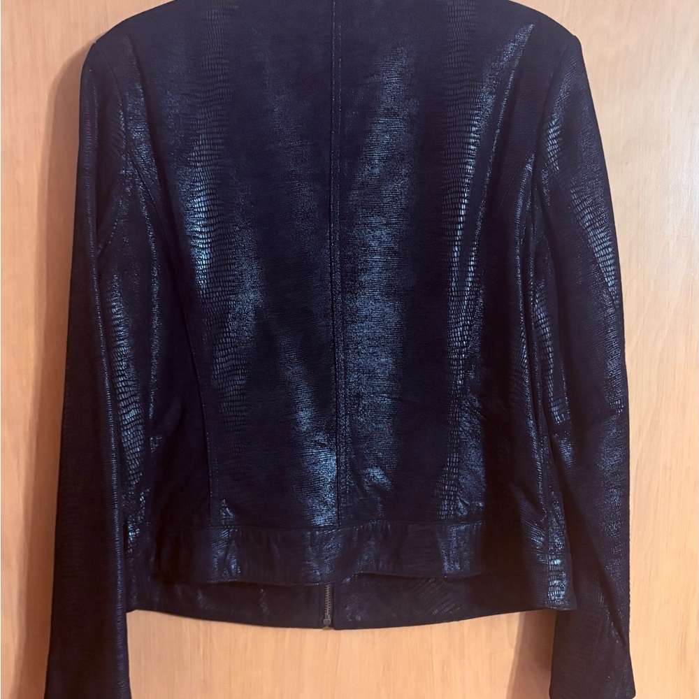 Valerie Stevens Textured Black Leather Jacket